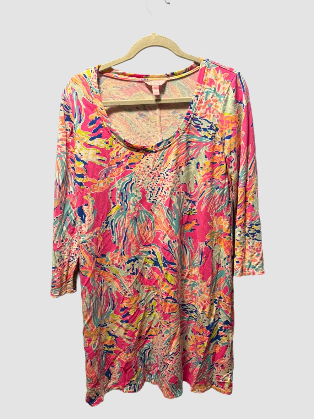 Lily PulitzerWomen’s Pink Multicolor Scoop Neck Swim Cover-Up